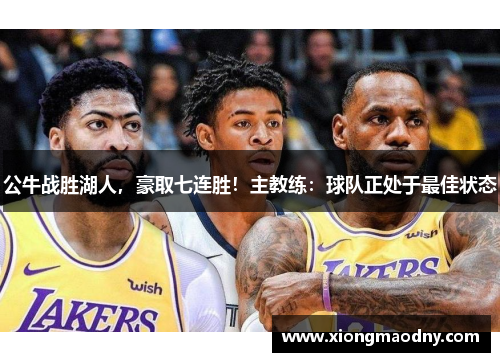 公牛战胜湖人，豪取七连胜！主教练：球队正处于最佳状态